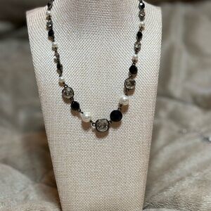 Vintage Givenchy Black & Silver Necklace